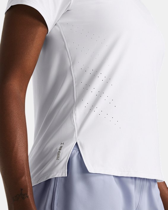 Women's UA Launch Elite Short Sleeve in White image number 3